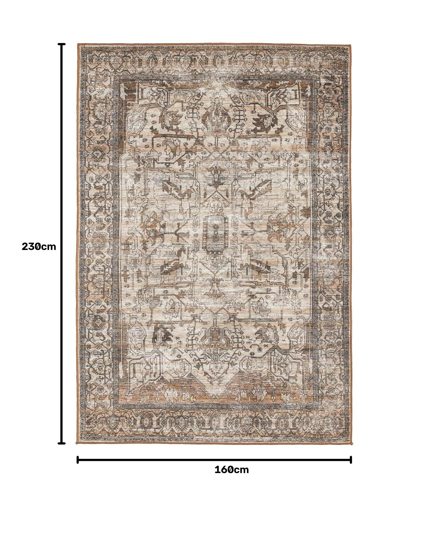 RugVista Oxana Oriental Alfombra, 160 x 230 cm, Marrón/Beige