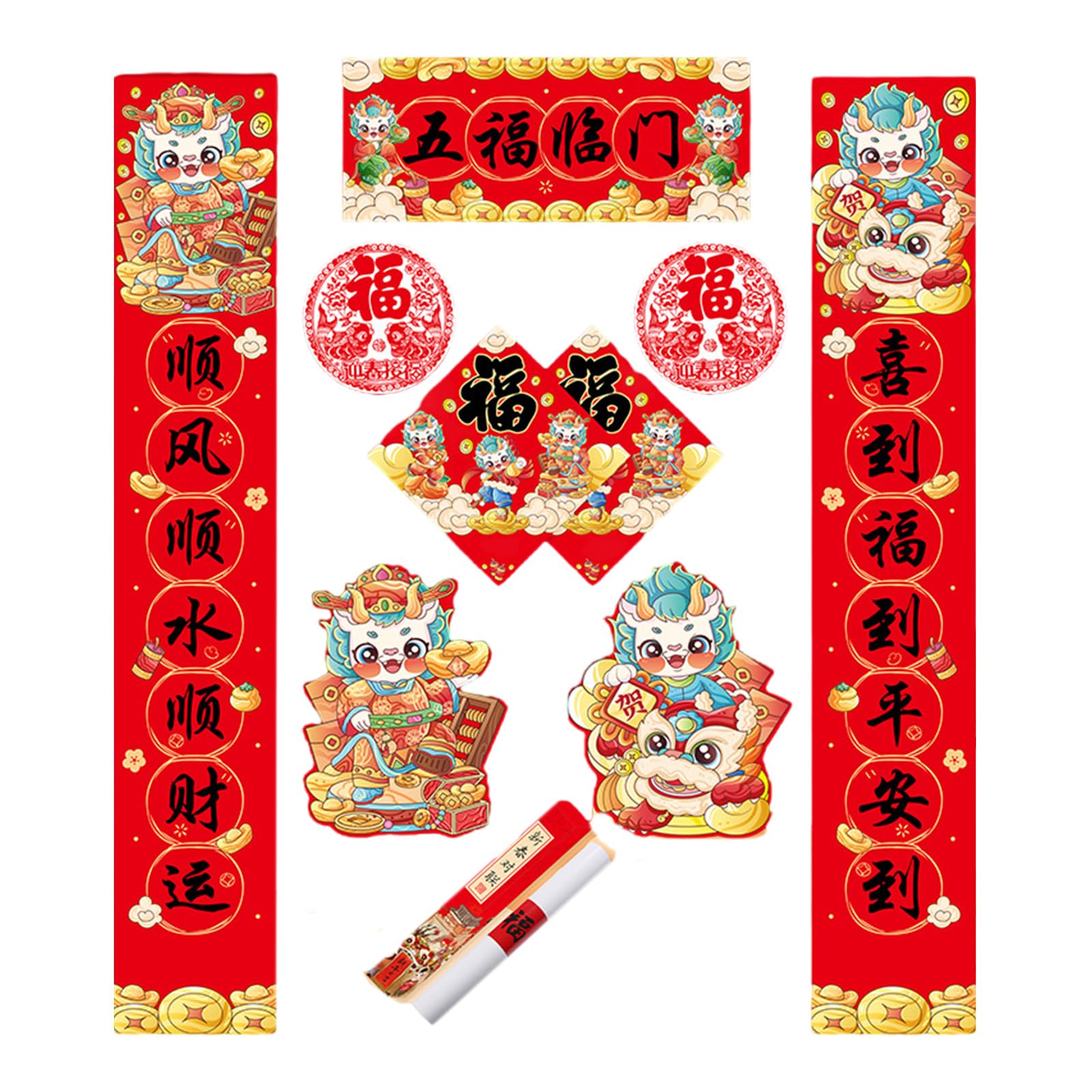 Hsioluted Celebrate 2025 Snake Year with Spring Festival Couplets Set with Box for Gifting and Decorating Homes or Offices Paper Couplets