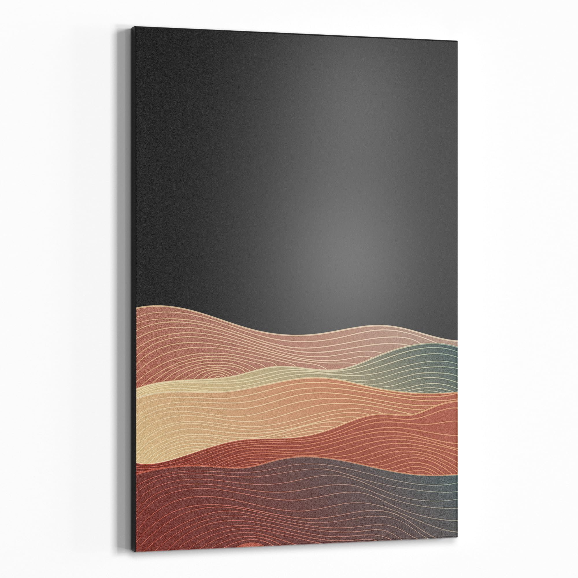 DEQORI Magnetische Kreidetafel mit UV-Druck | Motiv Wellen der Erde | Design rechteckig 40x60 cm | Kreide Metalltafel beschreibbar – Wanddeko für Küche, Flur, Kinderzimmer & Büro