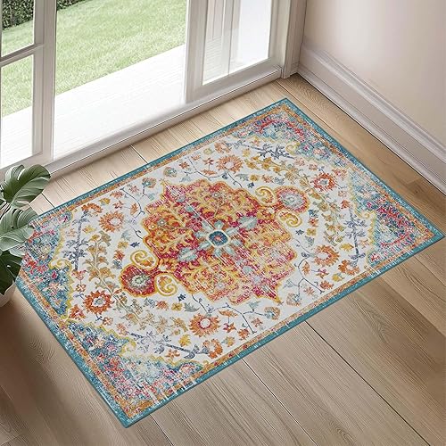 Miniatura 46 de Alfombras lavables de 5 x 7 pies para sala de estar, alfombras para dormitorio, alfombras grandes, alfombras de lana sintética ultra suave, alfombra