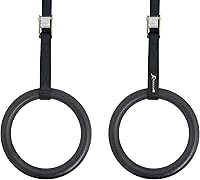 ProsourceFit Gymnastics Rings with Adjustable Straps - 1000lb Capacity for Home Cross Training & Upper Body Workouts