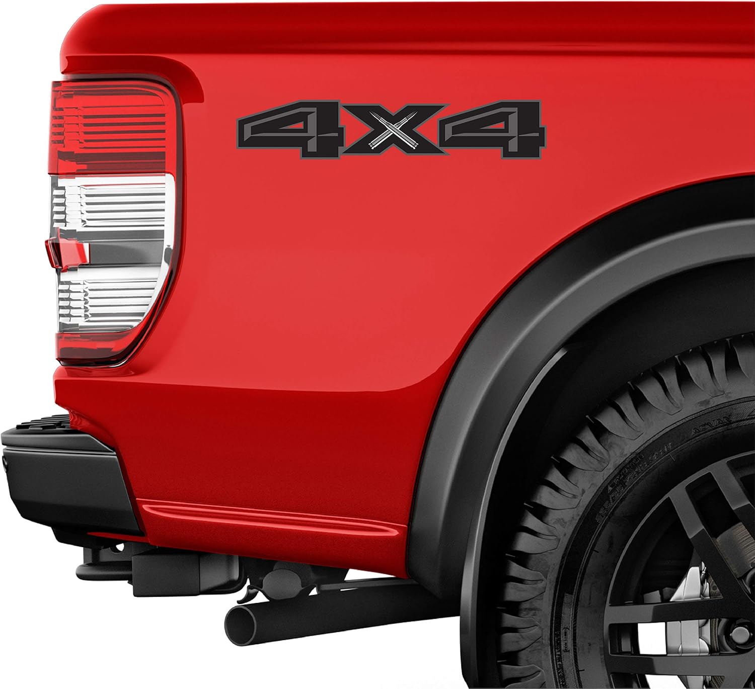4X4 Decals Black Bullet Bedside Truck Stickers (2015, 2016, 2017, 2018) - Set of 2