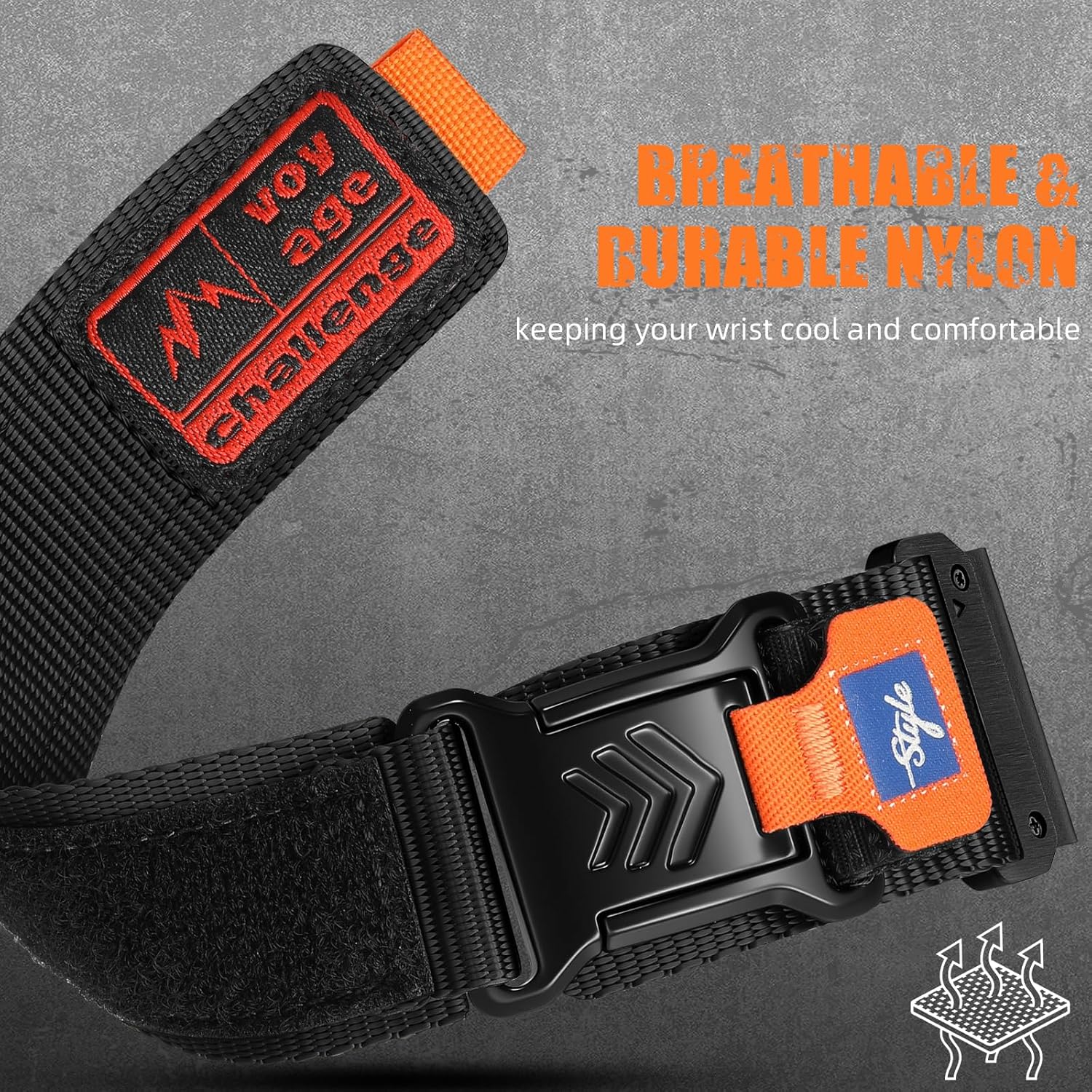 GEAK Tactical Watch Band Compatible with Garmin Fenix 8 51mm/7X/7X Pro/6X/5X/5X Plus/3/3 HR, 26mm Easy Fit Super Rugged Nylon Sports Replacement Strap with Magnetic Buckle for Men Outdoor Sports