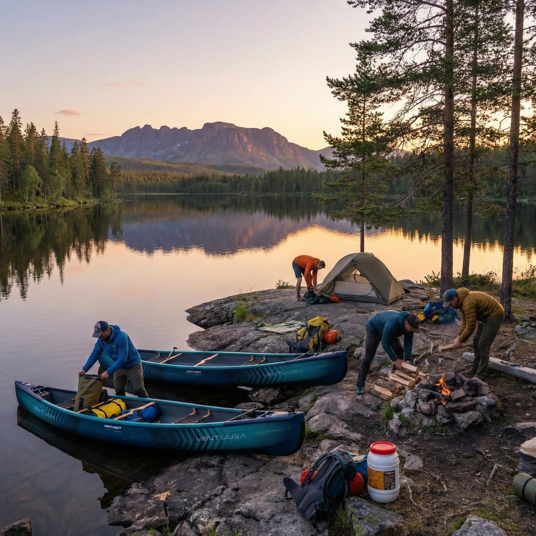 Venturer Canoë gonflable – Kayak pour 2/3 personnes | Design ultra durable | Ensemble complet avec pagaie, pompe et sac à dos | Idéal pour les lacs, les rivières et les aventures côtières