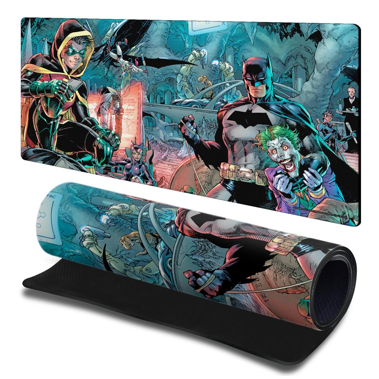 Head Case Designs Officially Licensed Batman DC Comics Batman And Robin Logos And Comic Book 23.62 x 11.81 x 0.12 inches (600 x 300 mm) - L Gaming Office Desk PC Keyboard Mouse Mat Pad