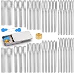 TLKKUE 12 Pcs/3 Tailles Aiguilles à gros feu, Aiguille de fil en acier inoxydable avec filetage d'aiguille, Aile de tapisserie pour coudre Crochet tricoter Broderie (2.08in/2.36en/2.76in)