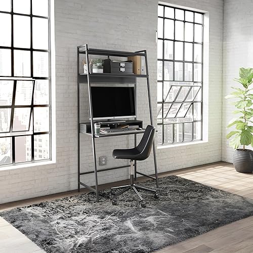 Miniatura 7 de Signature Design by Ashley Yarlow - Escritorio moderno para oficina en casa con estante, color negro