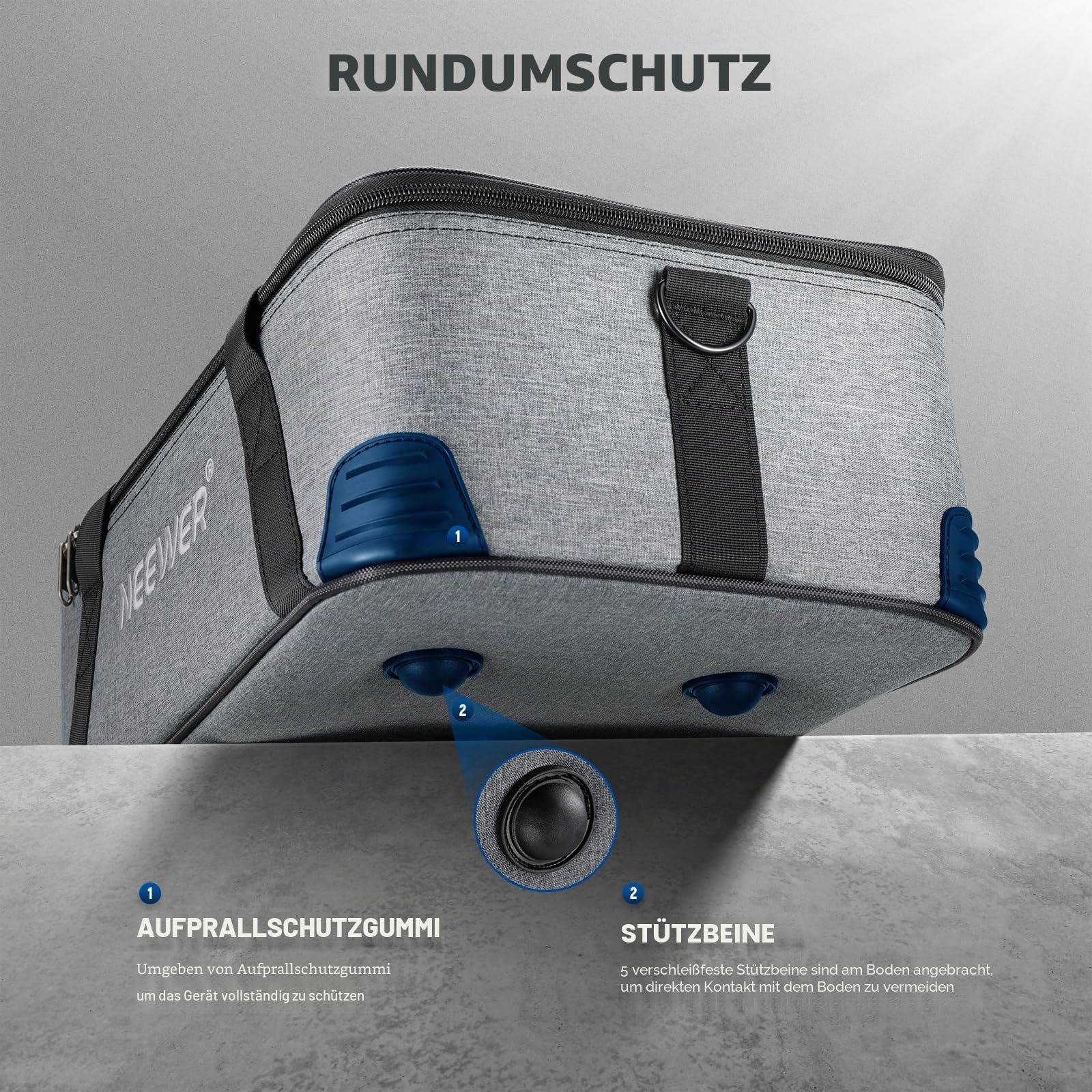 NEEWER Tragetasche mit beweglicher Schaumstoffpolsterung für Studio Light Q300 Vision 4 ML300 CB60B RGB CB60 MS60B MS60C MS150B, Robuste Transporttasche aus Oxford Gewebe mit Schultergurt & Griff, PB5