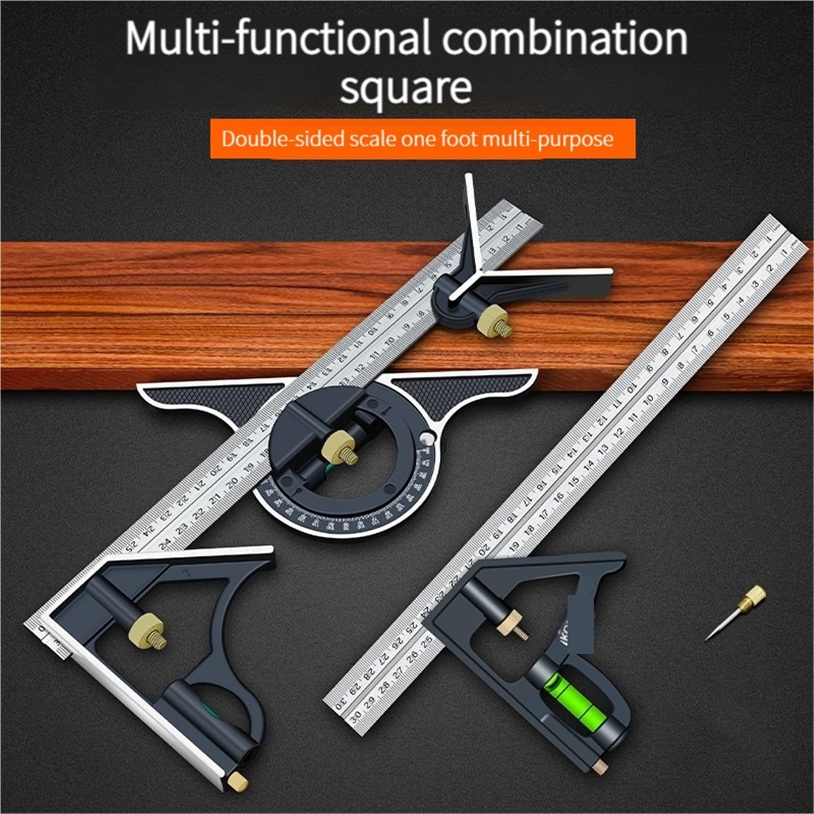 Règle de mesure réglable 3 en 1, 300mm, combinaison multiple, détecteur d'angle carré, outils de rapporteur 3 In 1 300mm Adjustable Measurement Equerre Menuisier