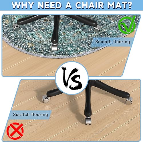 Miniatura 6 de Tapete para silla de oficina, tapete para silla de piso de madera dura, tapete para silla de oficina, oficina en casa, escritorio y protector de