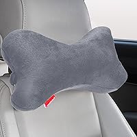 Vista 8 de Bookishbunny Paquete de 2 almohadas de cuello de viaje en forma de hueso de perro con funda extraíble lavable de espuma viscoelástica