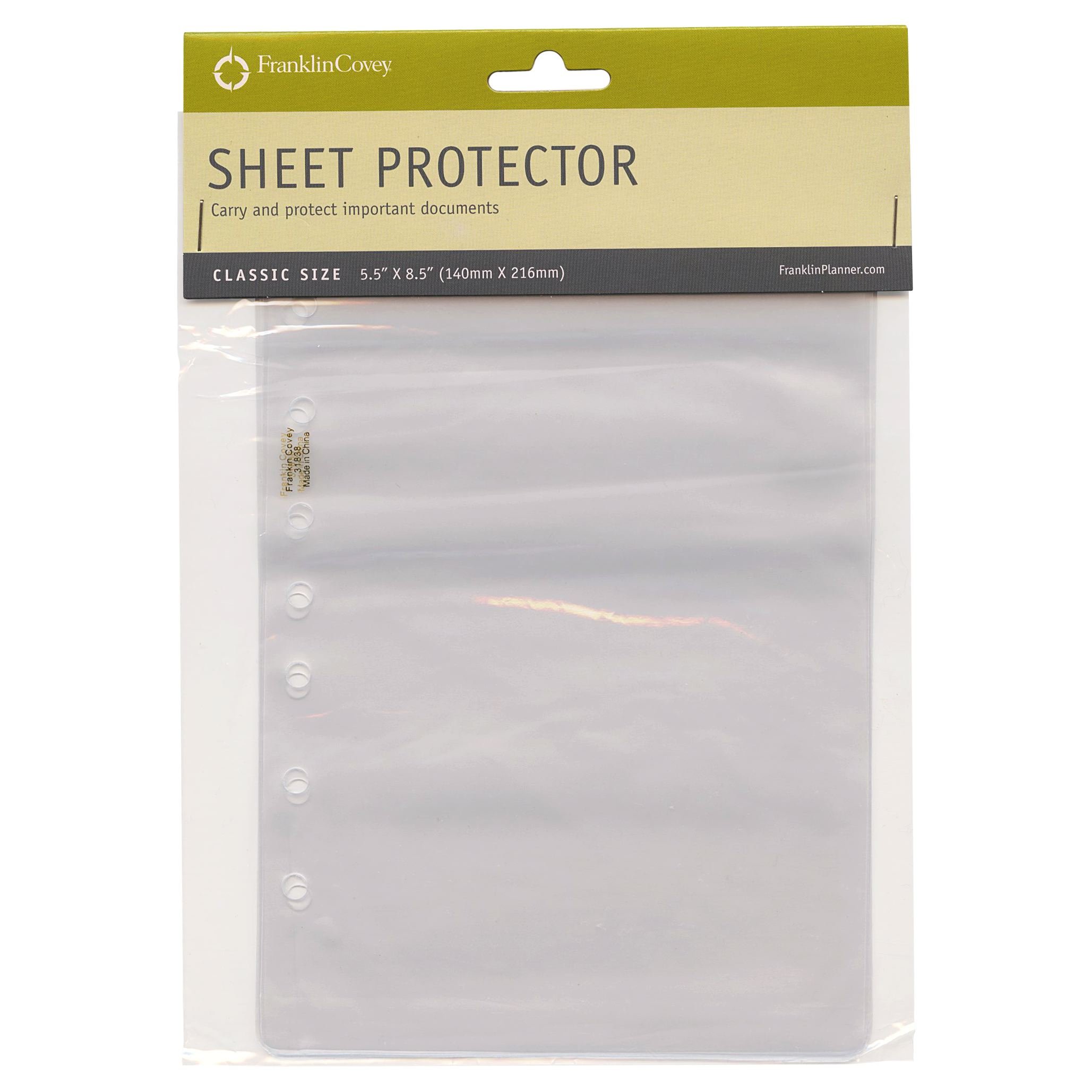 FranklinCovey - Sheet Protector for FranklinCovey Planners | Clear Document or Photo Protector (Classic, 2 Pack)
