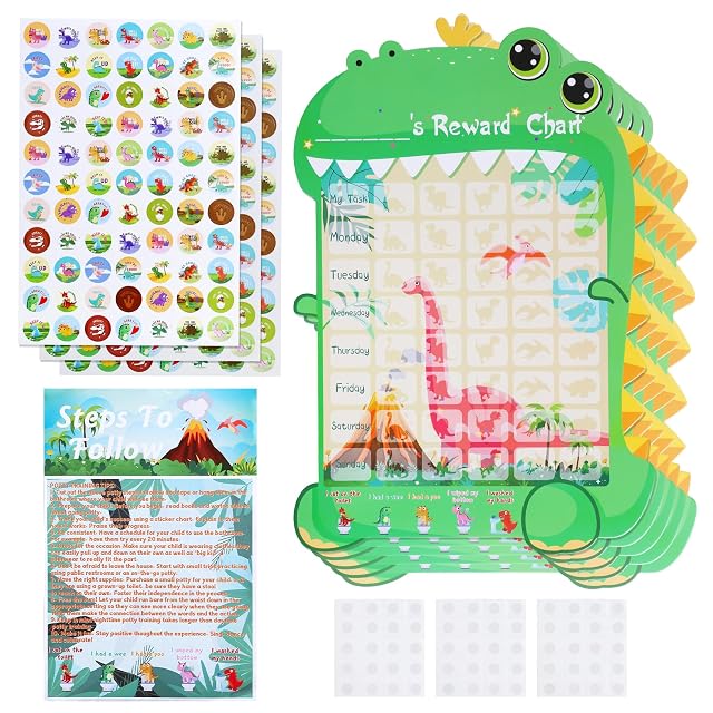 GWHOLE Potty Training Chart Dinosaur Potty Training Chart Potty Training Reward Chart Potty Chart for Toddlers Boys