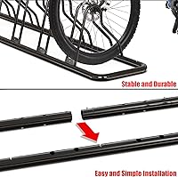 Vista 3 de Simple Houseware - Soporte de almacenamiento ajustable para 5 bicicletas, aparcamiento para suelo, color negro