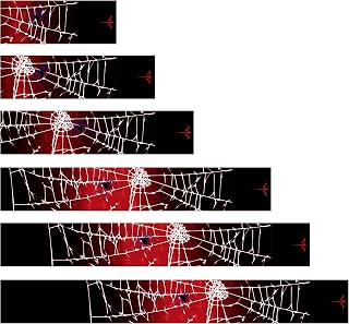 White Water Archery Non-Laminated Red Black Widow Spider Web Black Fade Arrow Wraps 15 Pc Pack Choose Length Width (9, 1.12)