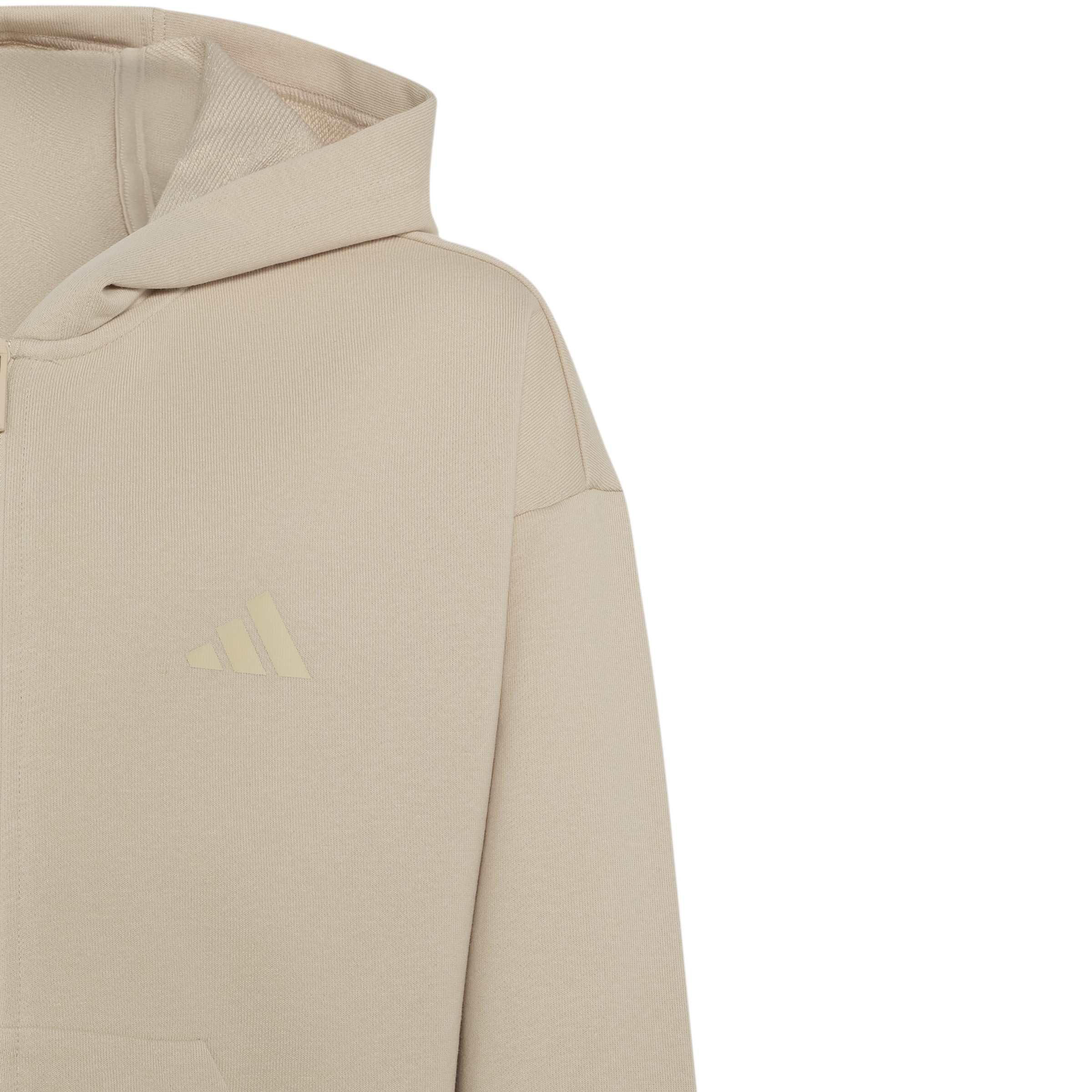 adidas Uniseks - dzieci Essentials Full-Zip Hoodie Sweatshirt, Crystal Linen/Crystal Linen, 15-16 Years
