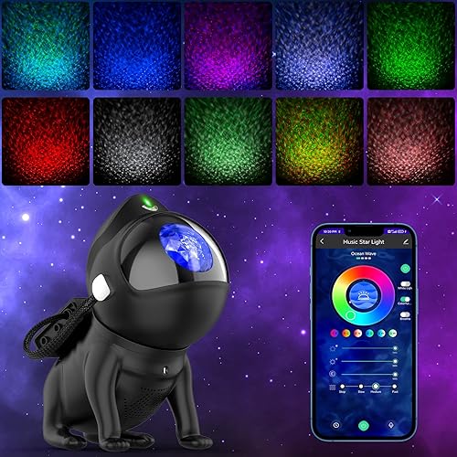 Miniatura 3 de Proyector de estrellas Space Dog, proyector de luz de galaxia, proyector de galaxia para dormitorio, lámpara con temporizador y control remoto,