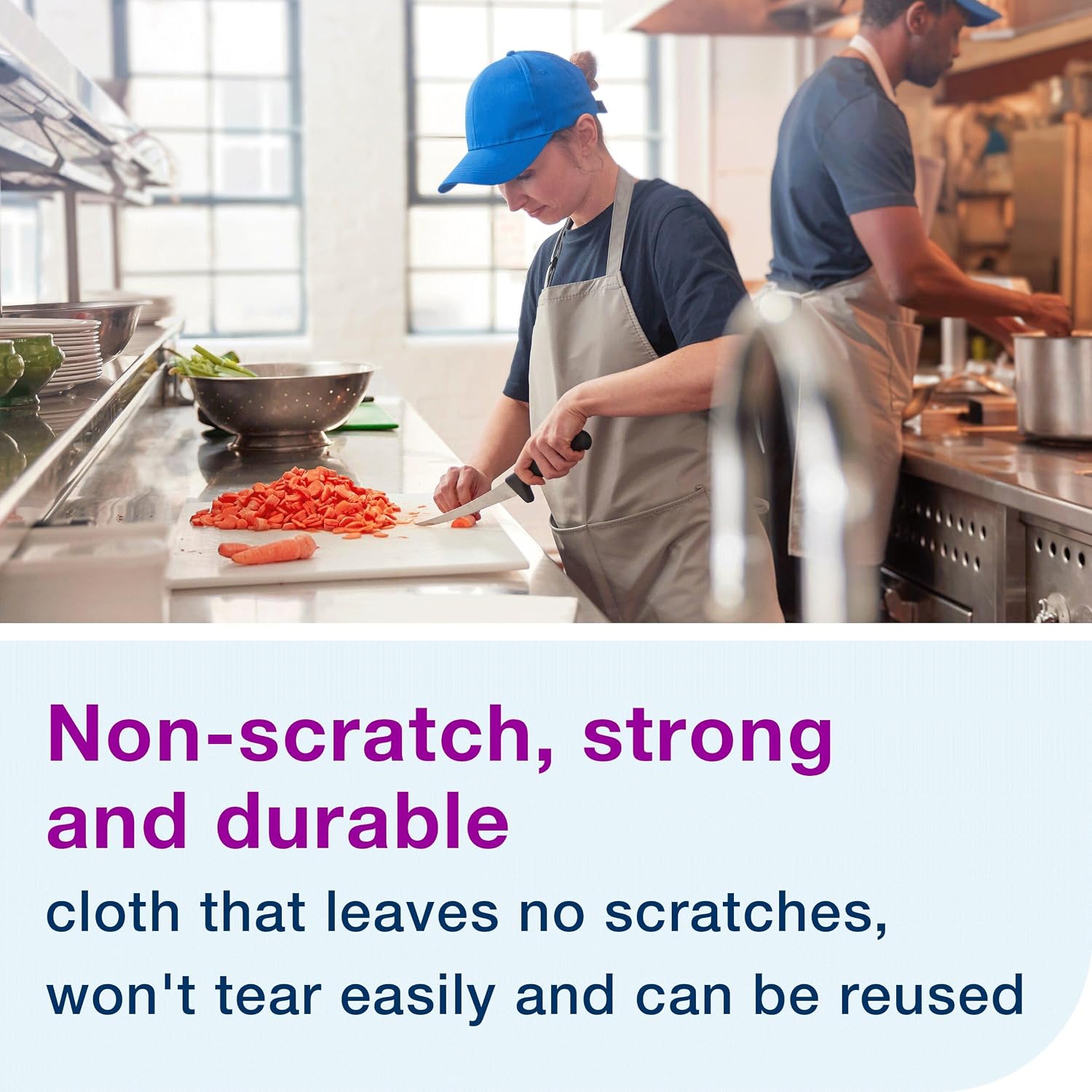 Tork 2-In-1 Scouring and Cleaning Towels White, Reusable and Ideal for Stainless Steel Surfaces 1 Pack x 120 Sheets (192815)