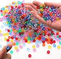 Vista 27 de Coloridas cuentas de plástico para pulseras para hacer joyas, pulseras de amistad, 0.236 x 0.354 in, multicolor para cuentas, trenzar el cabello