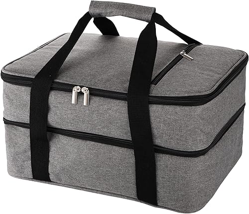 ZEAYEA Portaequipajes de doble cazuela reutilizable aislante para alimentos calientes o fríos bolsa térmica expandible para fiestas de comida picnic