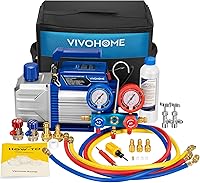 VIVOHOME 1/3 HP 4.5 CFM Vacuum Pump & Manifold Gauge Kit for R32 R1234yf R410A R134a - HVAC AC Repair Tool