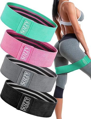 SOZZY Bandas de resistencia para entrenamiento, bandas de tela antideslizantes, duraderas y cómodas, mejoradas 2.0 para todos los fines de