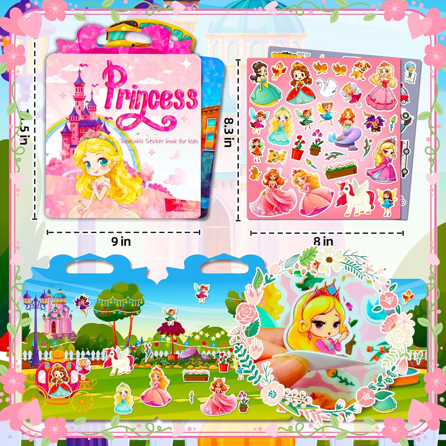 Juego de 2 libros de reutilizables para niños pequeños de 1