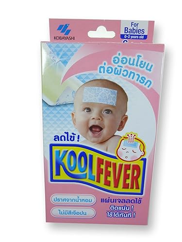 Kobayashi Kool Cool Fever Reduce Cooling Gel Pads PARA BEBÉ Enfriamiento toda la noche.