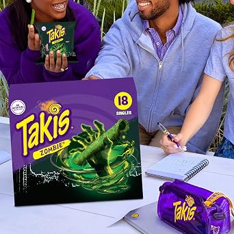 Takis Zombie Rolled Tortilla Chips Multipack, 18 Count | Extremely Spicy Habanero & Cucumber Flavor, 1oz Individual Bags