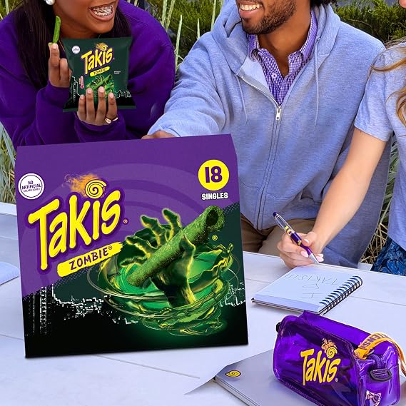 Takis Zombie Rolled Tortilla Chips Multipack, 18 Count | Extremely Spicy Habanero & Cucumber Flavor, 1oz Individual Bags