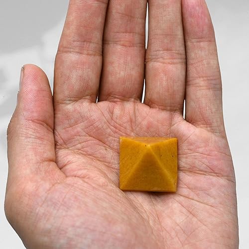 Miniatura 122 de Amazing Gemstone White Agate Snow Quartz Pyramid Crystal Healing Stones - 1" Great Pyramid Figurine of Natural Stone Pyramid for Meditation, Reiki