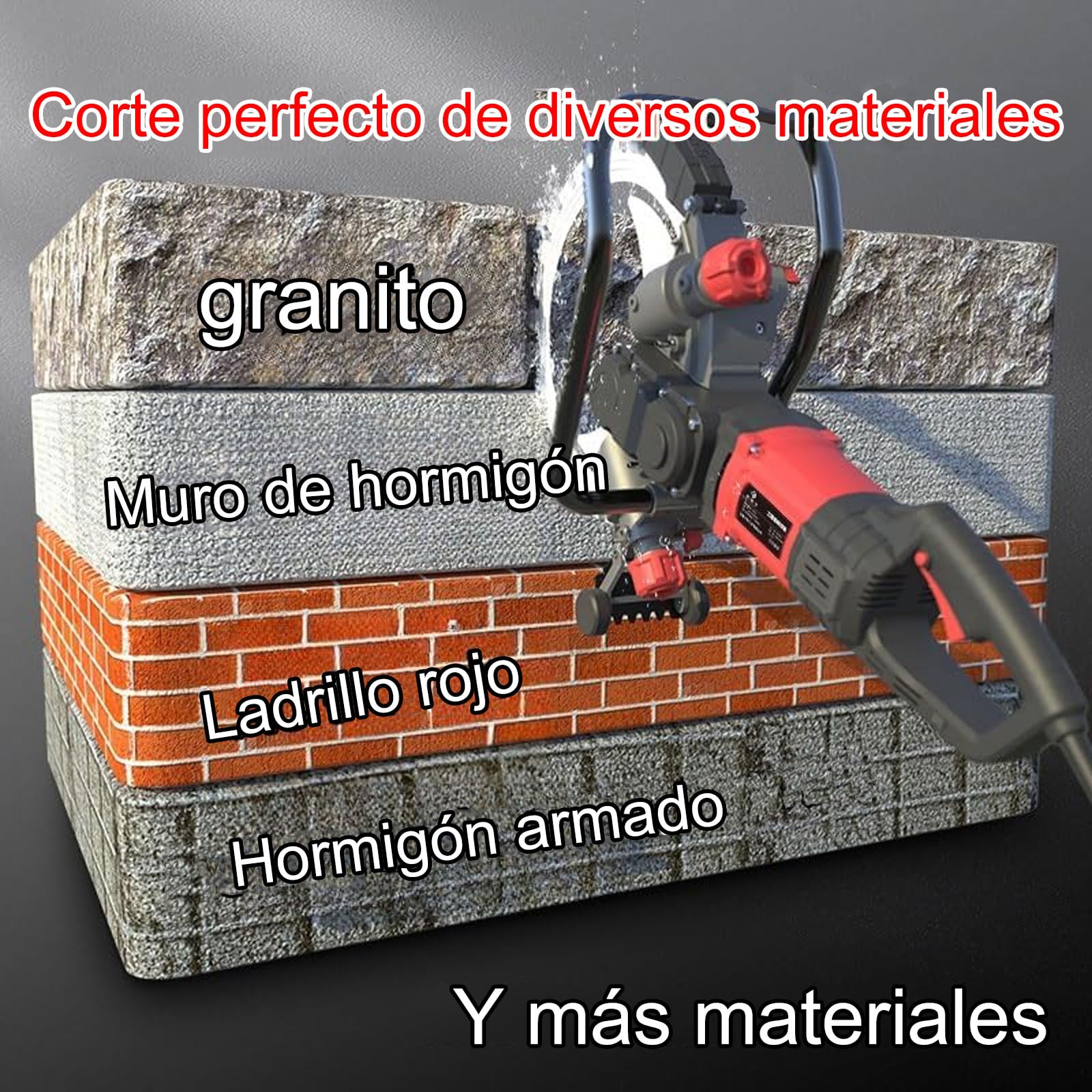 Sierra De Anillo Eléctrica Sin Escobillas para Hormigón, Sierra De Anillo De 16 Pulgadas para Ranurar Muros De Hormigón con Suministro De Agua Húmeda Y Polvo, Profundidad De Corte De 300mm