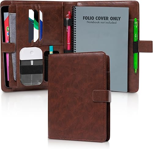 Trailblaze Funda de cuero para cuaderno compatible con Rocketbook  Cuaderno de lujo de cuero para hombres y mujeres  Organizador de cartera con