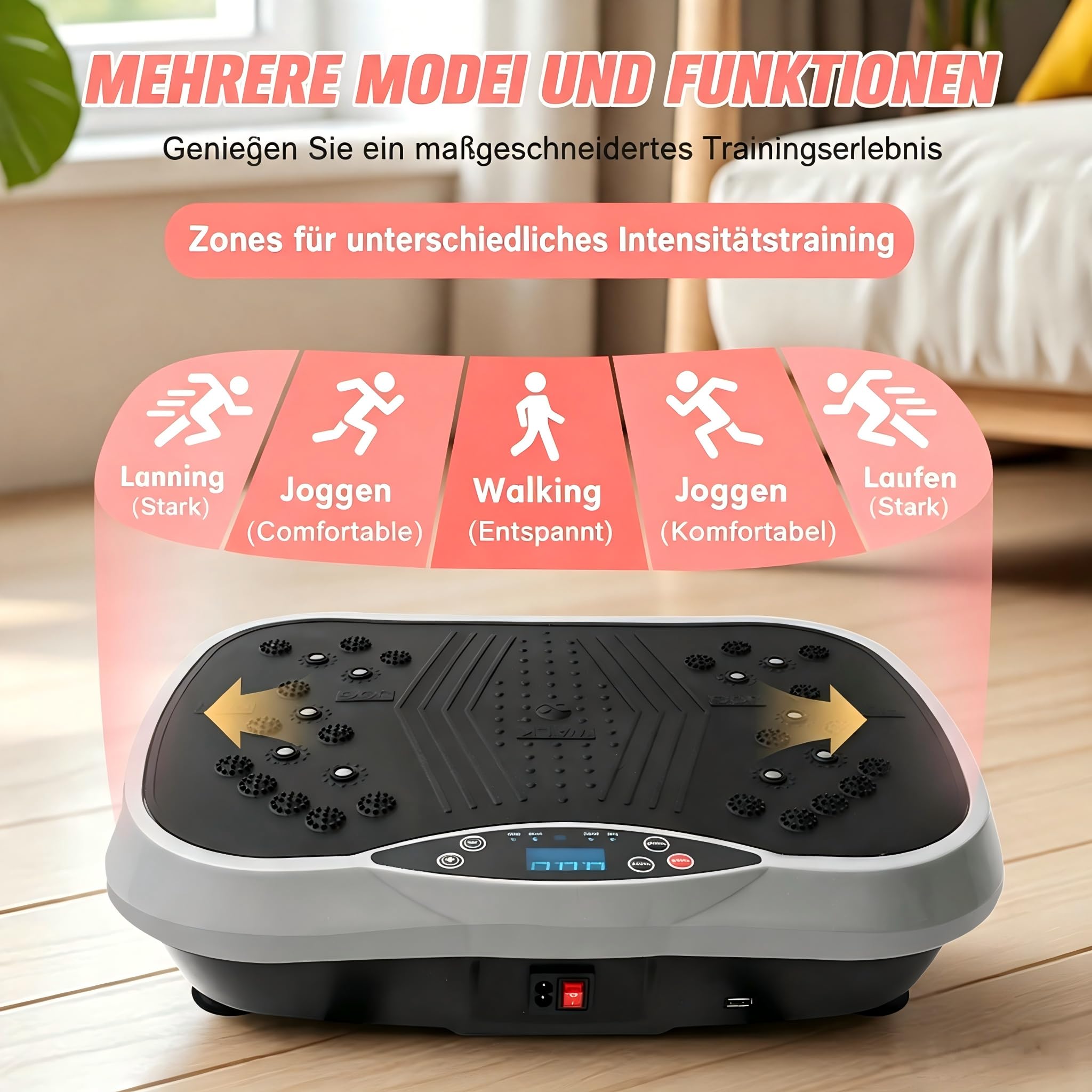 Vibrationsplatte Mit Lymphdrainage, Leiser Motor, Bis 220kg