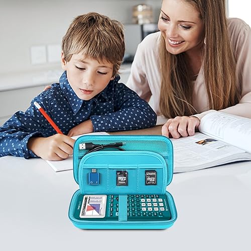 Vista 35 de Elonbo Funda de transporte para calculadora gráfica de color Texas Instruments TI-84 Plus CE/TI-84 Plus/TI-83 Plus/TI-83 Plus CE, bolsillo de malla