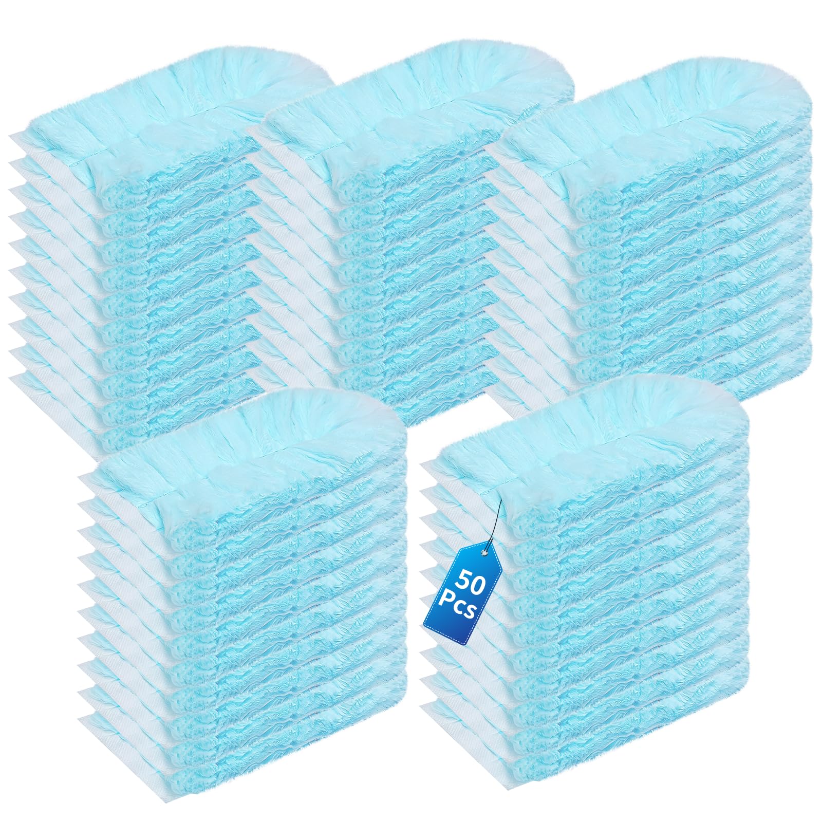 Newthinking Blue Flash Dust Magnet Refills, 50 Fluffy Disposable Dust Magnet For Household Cleaning And Dust Removal Duster Refills Set Without Handle