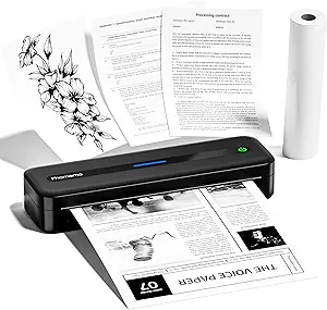 Phomemo Portable Printers Wireless for Travel, M832 Bluetooth Inkless Thermal Printer, Support 8.5''x 11'' US Letter & A4 Size, Small Mobile Printer for Phone and Laptop, for Home Car Office School