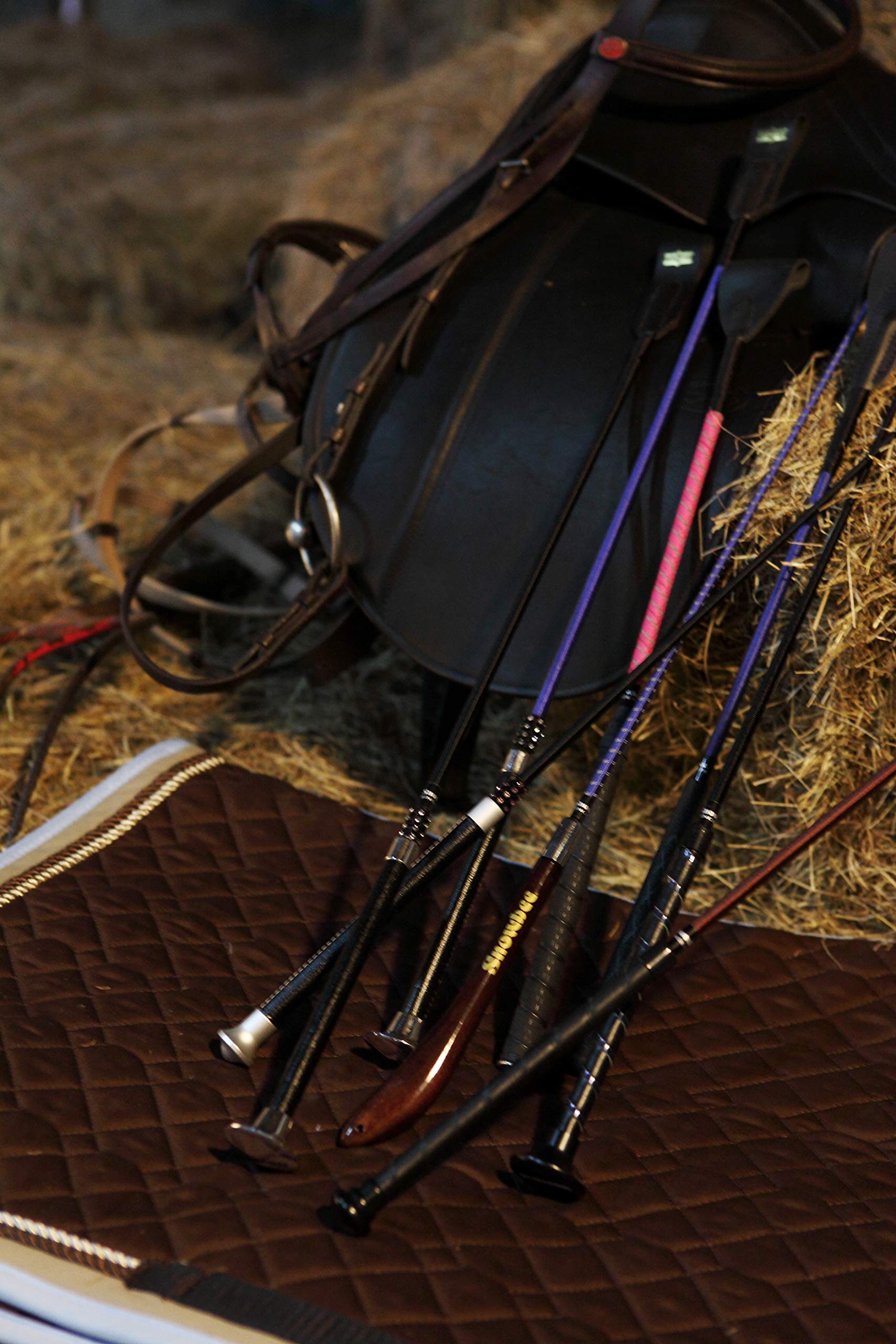 Snowbee Whip Reitgerte für Pferd und Pony mit rutschfestem Silikongriff aus Mikrofaser, 65 cm