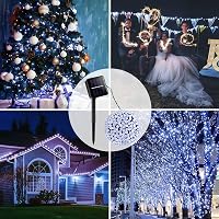 Vacoulery Napelemes Tündérfény 12m - 100 LED Vízálló Kerti Fényfüzér 8 Üzemmóddal - Kültéri Dekoráció Kerthez, Erkélyhez, Esküvőhöz, Partikh 5