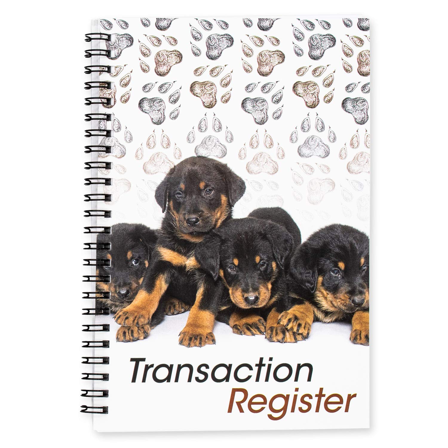 Side Spiral Bound Puppies Checkbook/Transaction Register