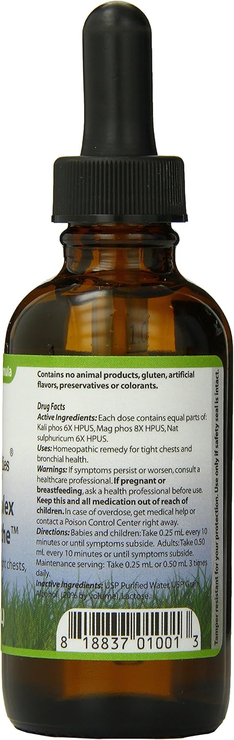 Native Remedies Triple Complex BronchoSoothe - Natural Homeopathic Formula Temporarily Relives Symptoms of Chest Constriction or Abnormal Breathing - Supports Normal Lung Functioning - 59 mL