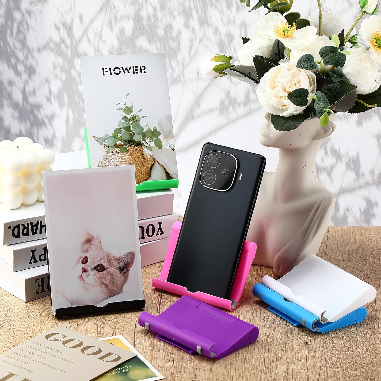 Wenqik 36 Pcs Cell Phone Stands Foldable Tablet Mobile Stand Adjustable Multi Angle Tablet Holder Compatible with Phone 15 14 13 12 11 Pro Xs Xs Max XR 8(Colorful)