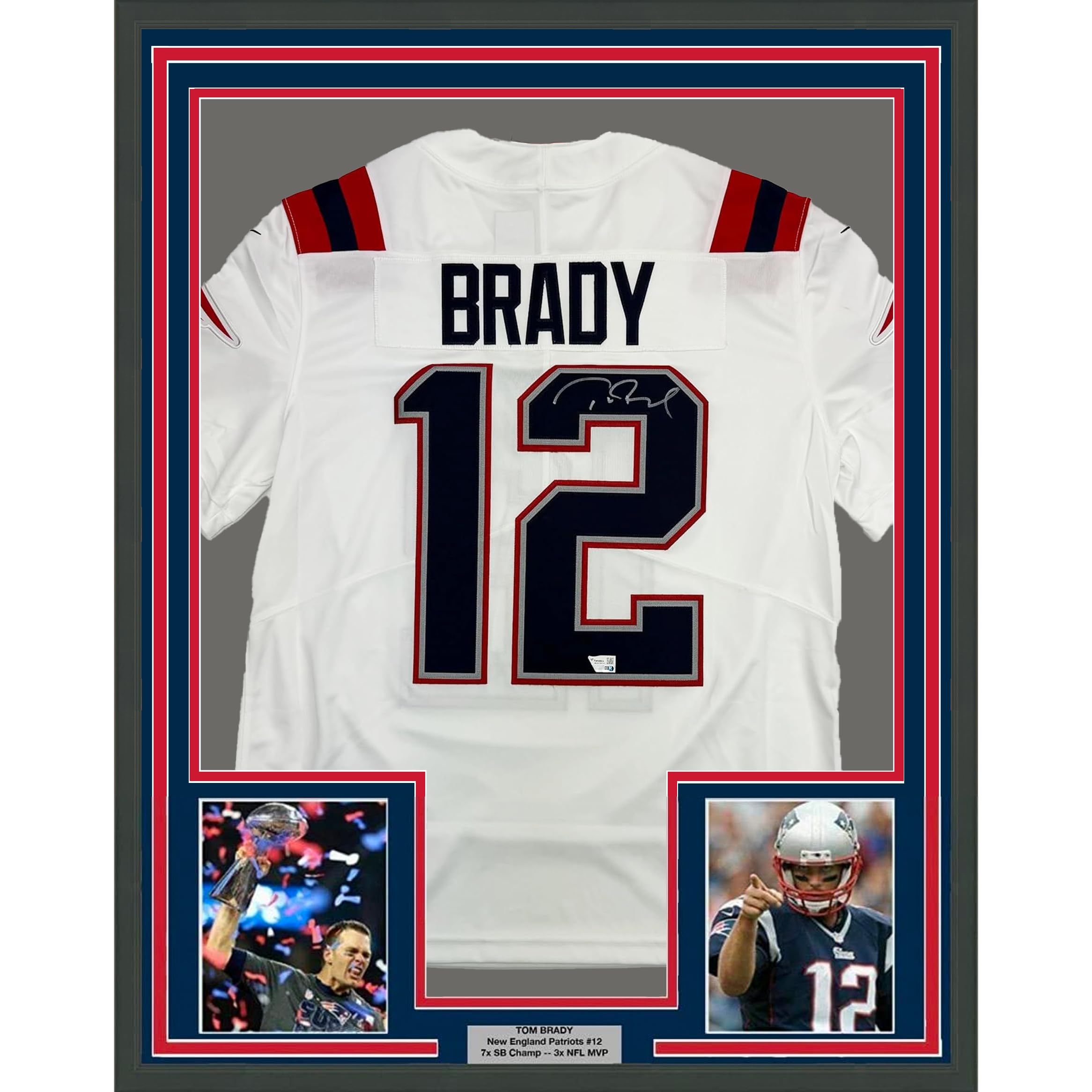 Framed Autographed/Signed Tom Brady 35x39 New England Patriots