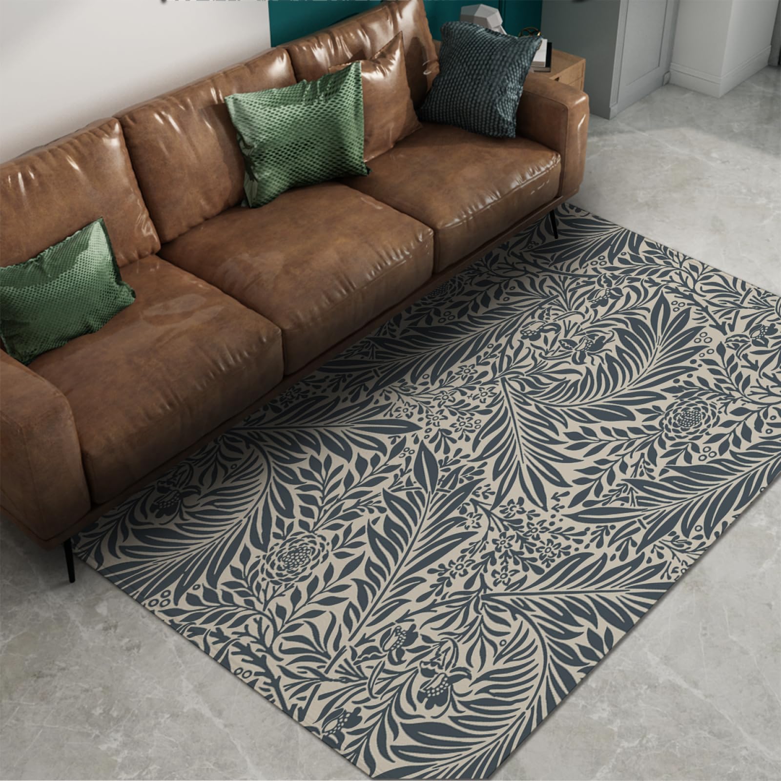 Tapis de salon doux style Morris pour réchauffer un grand sol froid 180x400