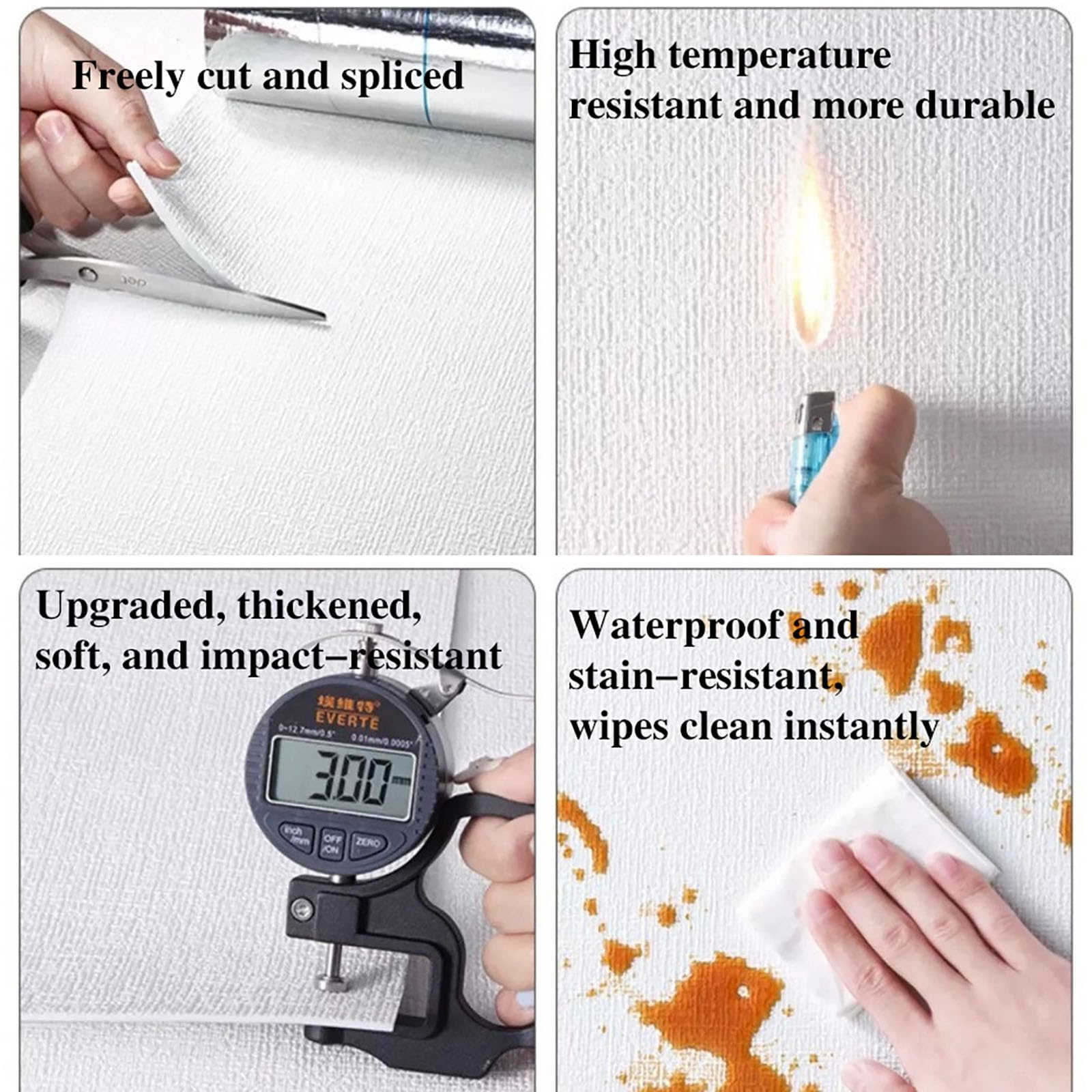Genérico Papel Pintado Térmico Aislante para Paredes Interiores, Espuma de 5 Mm, Papel Pintado Autoadhesivo, Impermeable, Resistente A la Humedad para Paredes Descascaradas,Beige,L30m W50cm