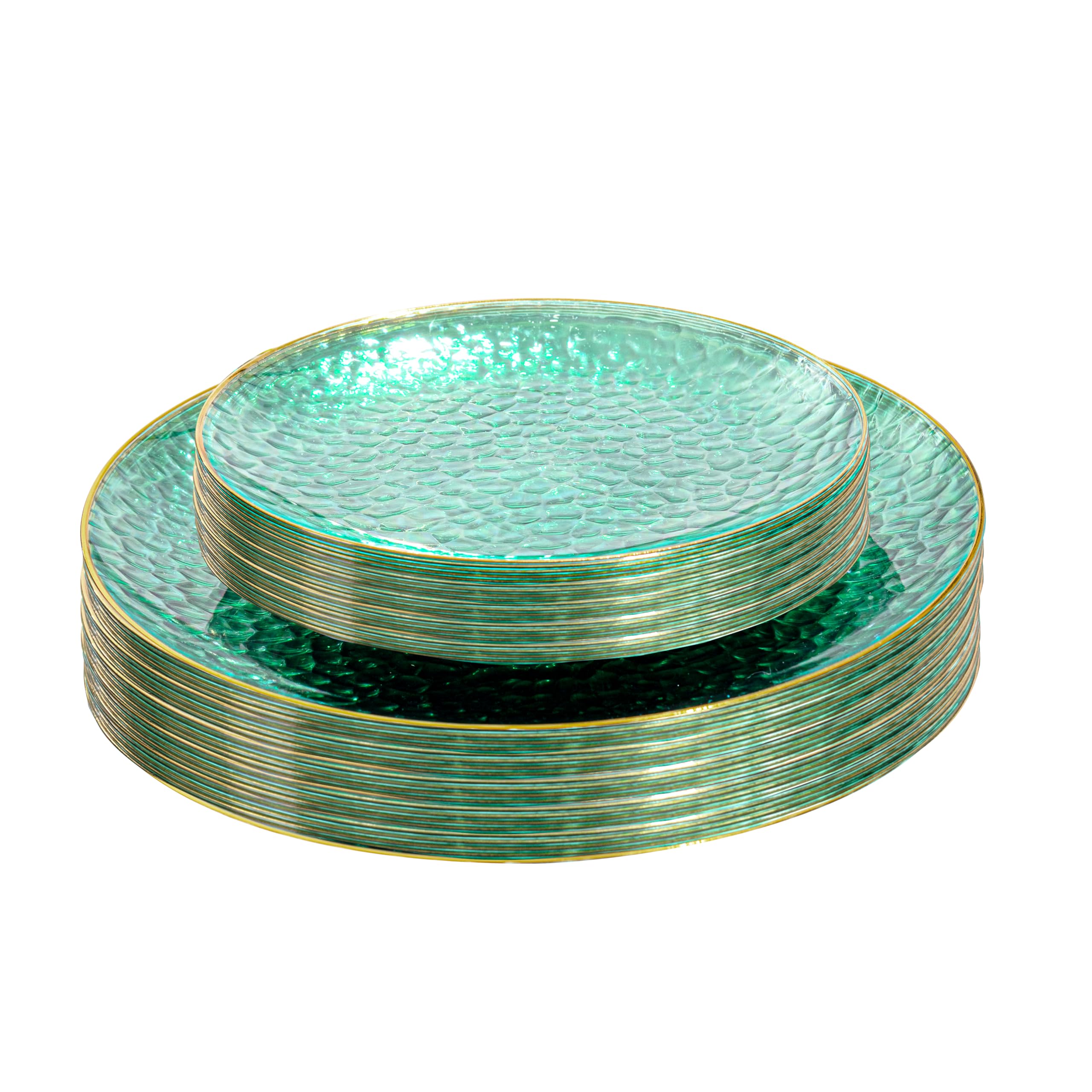 Blue Hammered Plates - 36 Piece Set -13