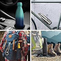 Vista 7 de Botella de Agua Aislada, Paquete de 2-17oz Botellas de Agua de Acero Inoxidable con Tapa de Pajita, Botellas de Agua Deportivas de Metal para Niños