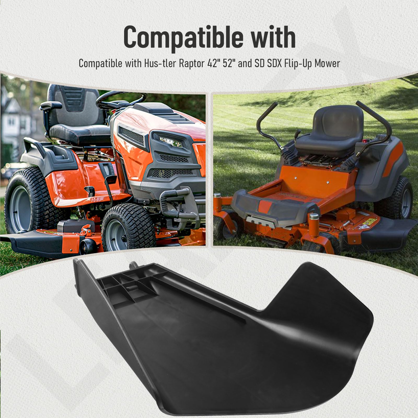 604268 - Canal deflector de descarga para cortacésped compatible con Hus-tler Raptor de 42 pulgadas y 52 pulgadas y SD SDX
