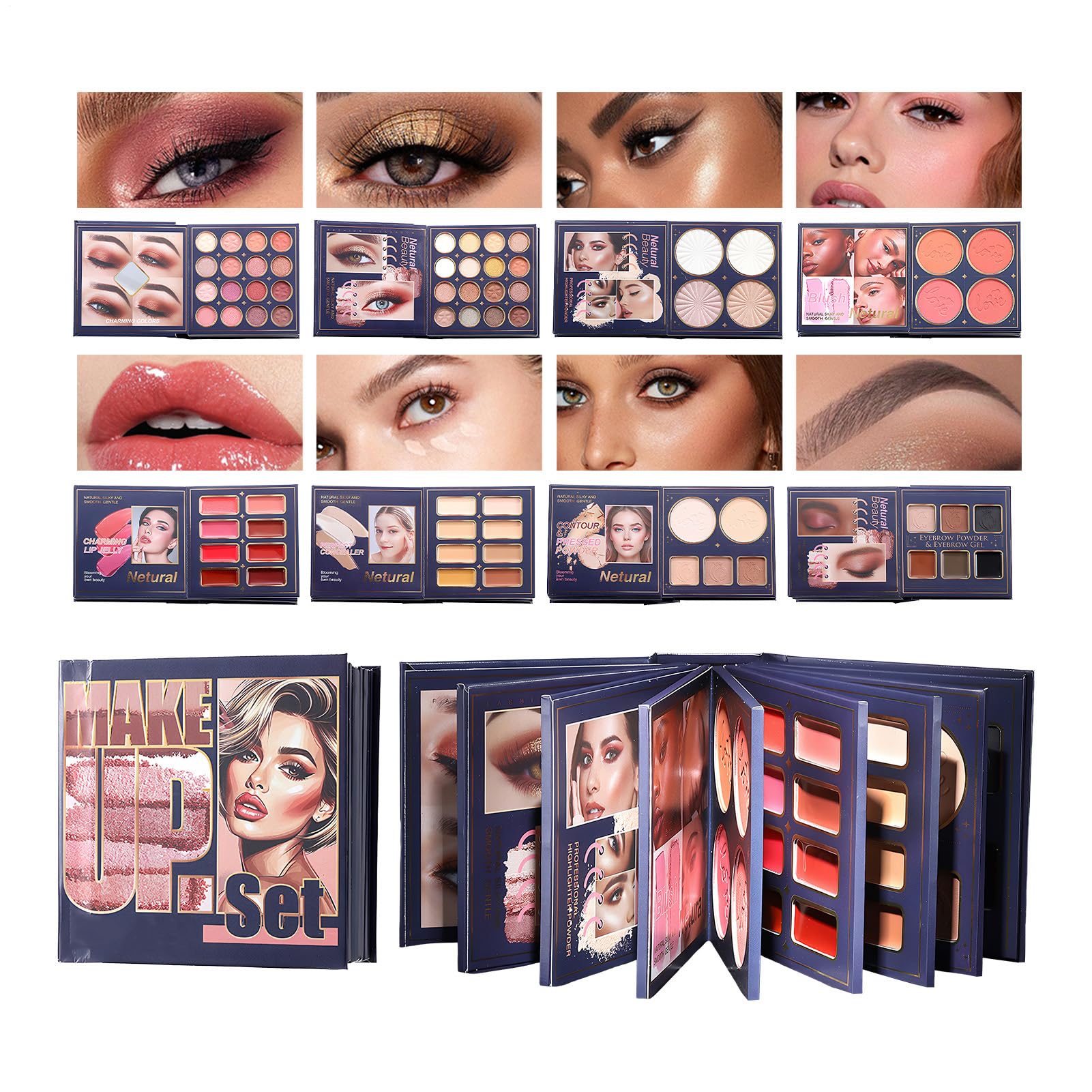 Palette di Ombretti Effetto Lunga Tenuta Fard Corrector Contorno | Kit di Trucco Multi-Color Occhi Viso Per Donne Ragazze Adolescenti Compleanno Vacanza Matrimonio