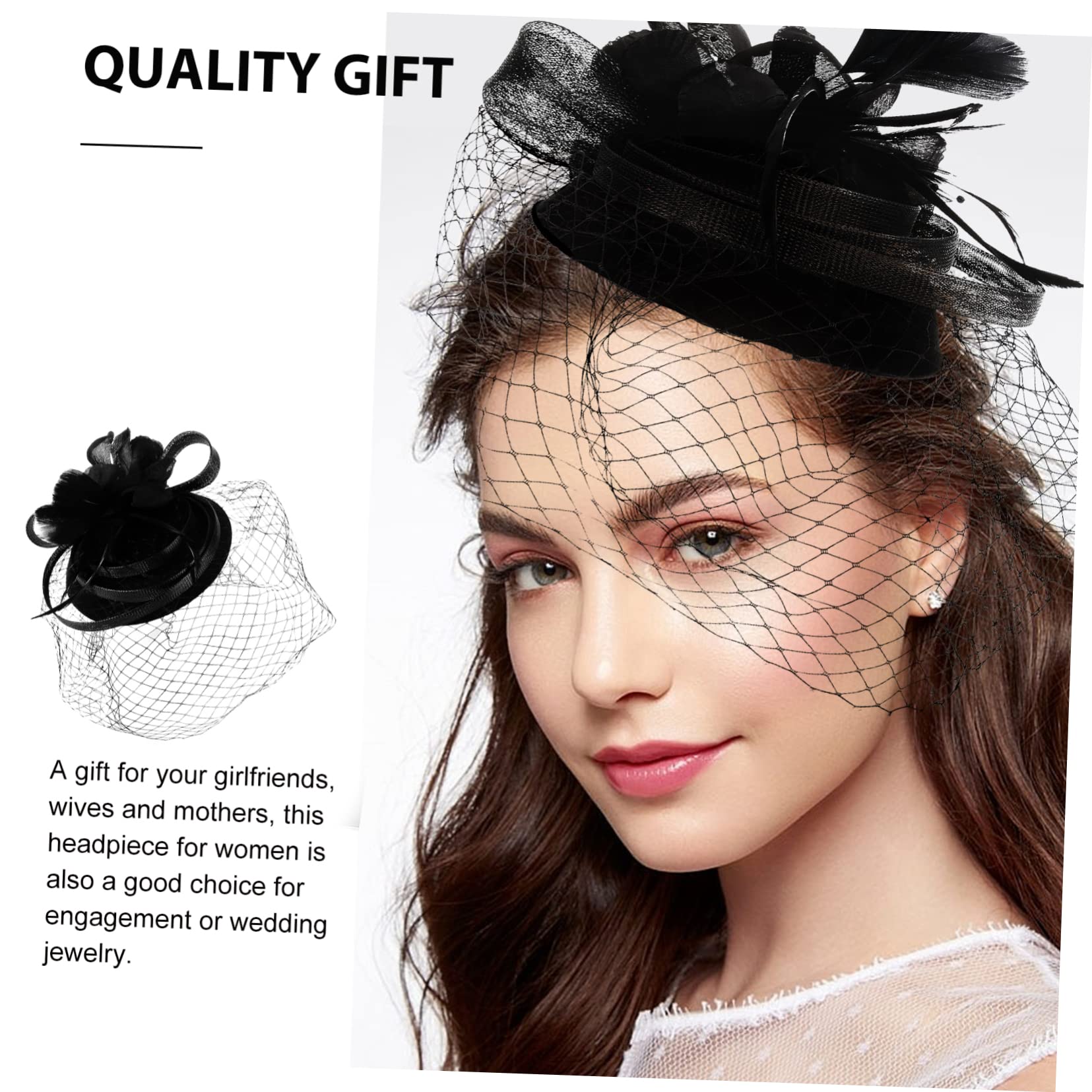 GALPADA 4pezzi Fascinator Elegante da Sposa Cerchietto Tulle Leggero per Eventi e Matrimoni Accessorio Versatile per Donne e FESTIVITÀ